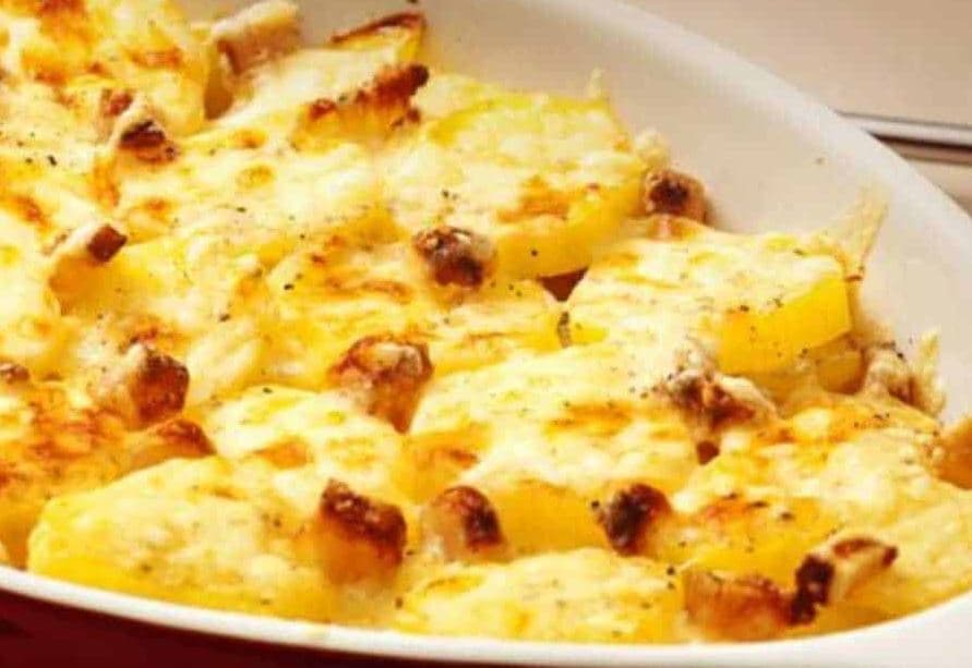 Batata gratinada com bacon