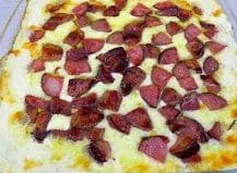 Batata gratinada com linguiça