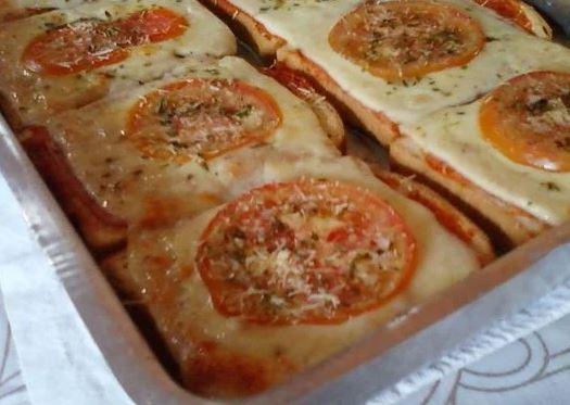 Pizza de pão de forma